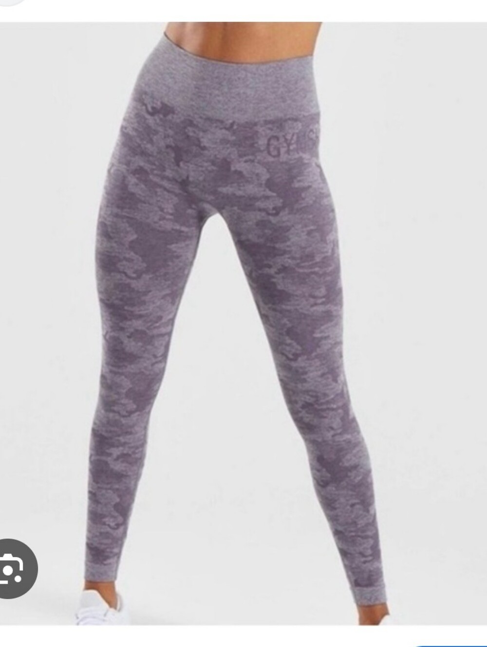 Gymshark Camo Seamless Heather Purple Leggings Size Medium Active Workout Pants